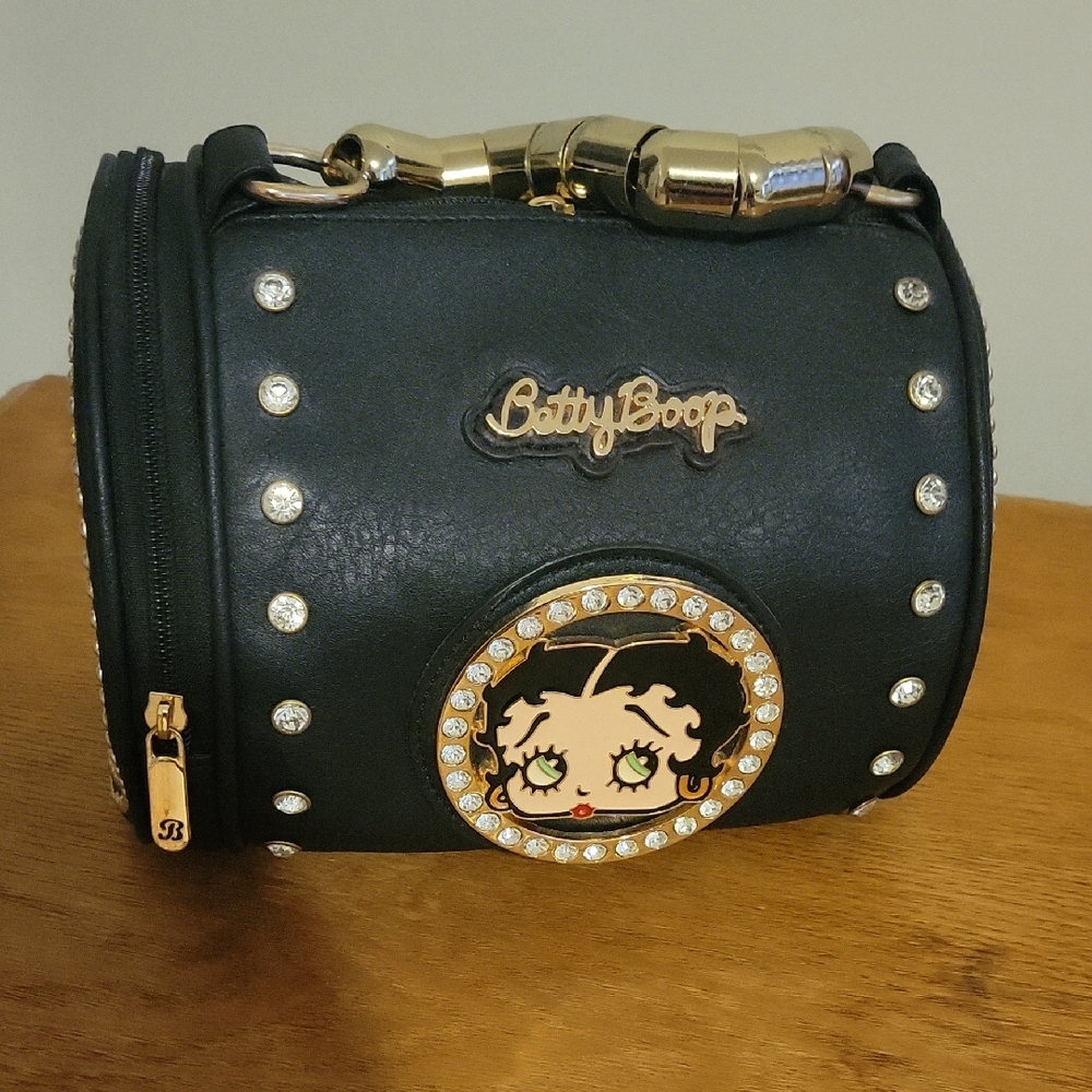 Betty Boop Black Mini Bag with Gold Accents